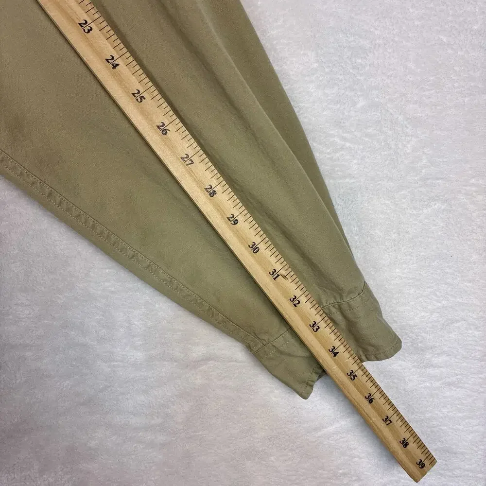 VTG Eddie Bauer Legend Elkhorn Shirt Mens L Tan Khaki Canvas Outdoor Hiking 90s